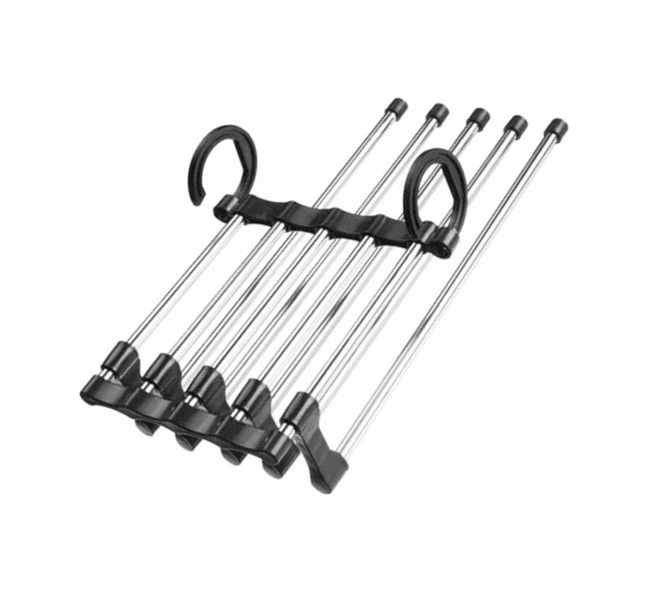 Skycity Ev İçi Çelik Katlanabilir Pantolon Rafı, 5 Katlı, Kaymazsız, Çok Amaçlı, Uzun Ömürlü, Siyah Siyah