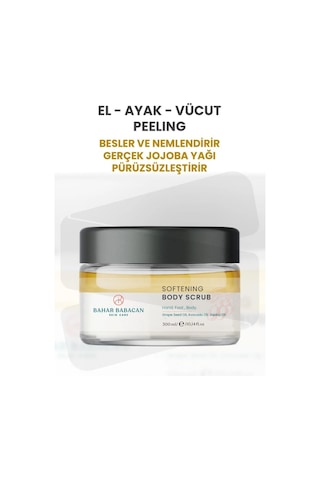 Bahar Babacan Jojoba Yağı Özlü ve Mineral Tuzlu Yumuşatıcı Etkili El Ayak ve Vücut Peeling 300 ML