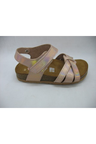 Toddler 390 Pembe Deri,anatomik Mantar Taban Üç Bantlı Sandalet 2 Pembe