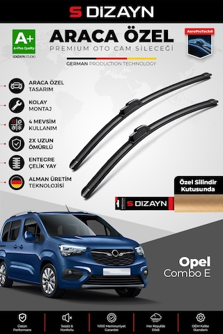 S-dizayn Opel Combo E Ön Cam Silecek Seti 2018 Üzeri Premium Araca Özel 65-43 Cm A+ Kalite