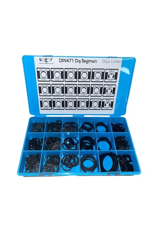 Segor Emniyet Segman Seti Dın 471 Dış Segman Seti 490 Adet 0.2 MM
