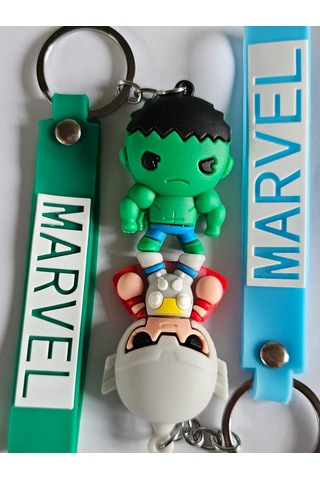 Hulk Ve Thor Silikon Çift Anahtarlığı Ve Çanta Aksesuarı