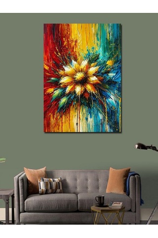 Kanvas Tablo Patlayan Renklerle Soyut Çizim 50cmx70cm