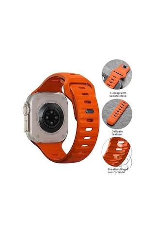 Apple Watch Yumuşak Silikon Su Geçirmez Watch Band, Apple Watch Ultra Kordonları İle Uyumlu 49/45/44/42 Mm, İwatch Serisi 8 7 6 5 4 3 2 1 Se Ultra İçin Erkek Kadın Spor Kordonu