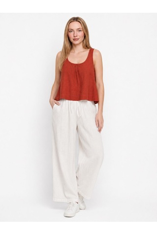 LOFT Crop Kadın Bluz K.kol Kiremit