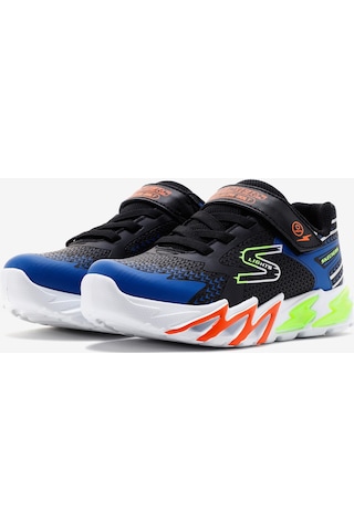 Skechers Flex - Glow Bolt Büyük Erkek Çocuk Siyah Işıklı Spor Ayakkabı 400138l Bkbl Siyah