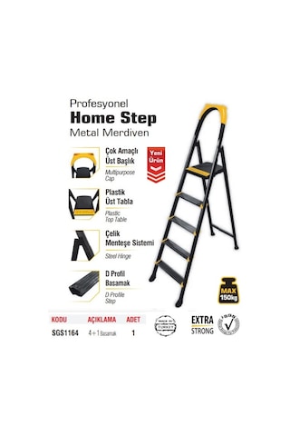 Sgs 4+1 Basamaklı Metal Merdiven Homestep Sgs1164