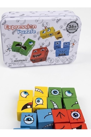 Ahşap 4 Kişilik Yüz İfade Oyunu Magic Cube Eğlenceli Masa Oyunu Max. 4 Kişi