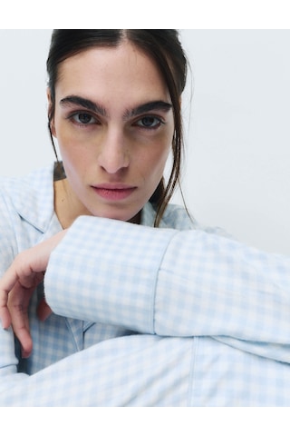 Marks & Spencer Pötikareli Pijama Takımı T37002317J Açık Mavi
