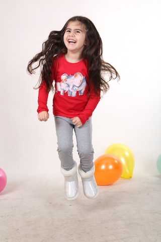 Teenyweenykids Fil Baskı Pijama Takımı Kırmızı