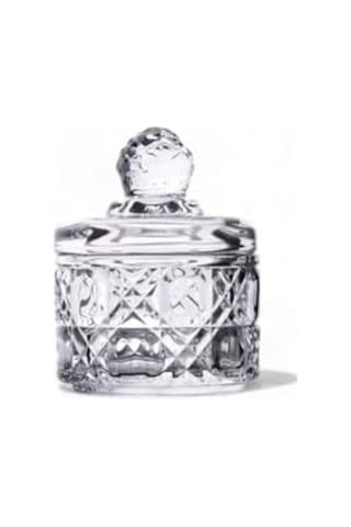 Lüx Mini Cam Şekerlik & Cam Lokumluk, Kesme Cam Lüx Şekerlik 7.5cm 9.2cm - 06643 Açık Kahverengi