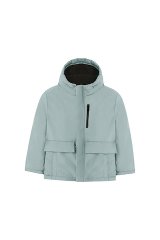 Kız Çocuk Mint Yeşili İçi Kürklü Su Ve Rüzgar Geçirmez Kapüşonlu 3 Cep Kışlık Mont Mint Yeşili