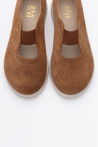 Luvishoes Luvi Shoes Chelle Taba Süet Lastikli Hakiki Deri Kadın Günlük Ayakkabı Taba Süet Taba