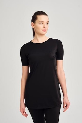 Haşema 6081 Siyah Süsen Yarım Kol Havuz Mayosu Çok Renkli