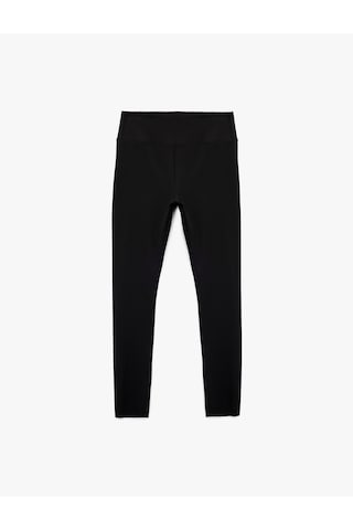 Koton Yüksek Bel Dikiş Detaylı Slim Fit Spor Tayt Siyah 6wak40142nk Siyah