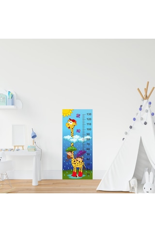 Çocuk Odası Bebek Odası Boy Ölçer Boy Cetveli Sticker Zürafa