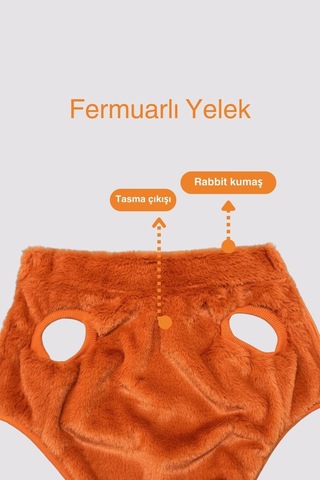 Köpek Kıyafeti - Fermuarlı Rabbit Köpek Ceketi