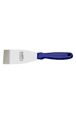 Bursa Paslanmaz Gıda Spatulası No:4, 10 Cm - Plastik Sap Çokrenkli