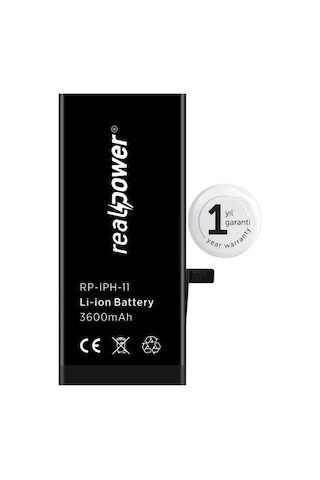 Realpower  Apple Uyumlu iPhone 11 Yüksek Kapasiteli Batarya 3580mah