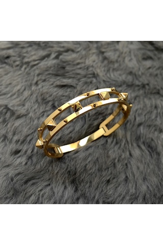 Chavin Bayan Punk Gold Titanyum Çelik Bileklik Bilezik et27sr Altın