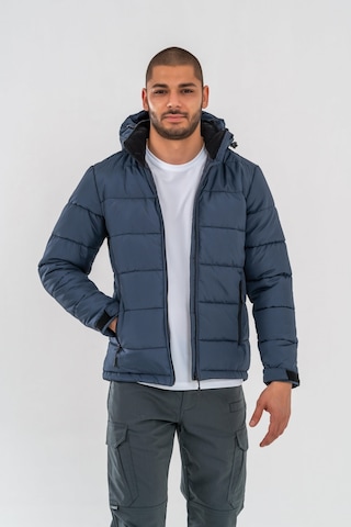 Tactical Şişme Mont Suya Dayanıklı Rüzgâr Geçirmez Dik Yaka Kapüşonlu Mont - 312-763-lacivert Lacivert