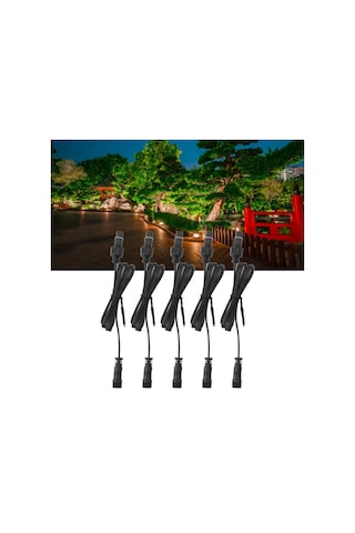 Mufunye 5 Adet 1m Ip67 Su Geçirmez 2 Pinli Led Denizaltı Lambası Uzatma Kablosu, Pvc Malzeme, Bahçe/trase Lambaları İçin Hızlı Bağlantı