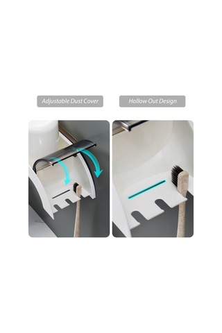 Geeksen Çok Fonksiyonlu 3'lü Diş Fırçası Askısı, Duvara Monte Çivisiz Diş Macunu Depolama Organizatörü Banyo İçin Diğer