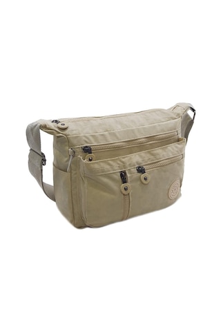 Klinkır Kadın Postacı Çanta Çok Cepli Çapraz Askılı Krem