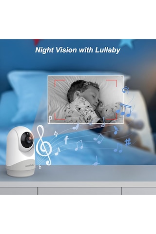 Hellobaby Çift Kameralı Video Bebek Monitörü, Gece Görüş & Eco Modu Kamera Sistemi