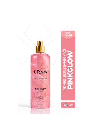 Uraw Pink Glow Yüz Vücut ve Saç İçin Işıltı Veren Bakım Yağı 125 ML