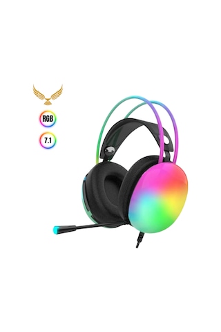 Rainwork 7.1 Rgb Transparan Led Effect Gaming Headset Oyuncu Gaming Kulaklık Ct-x8