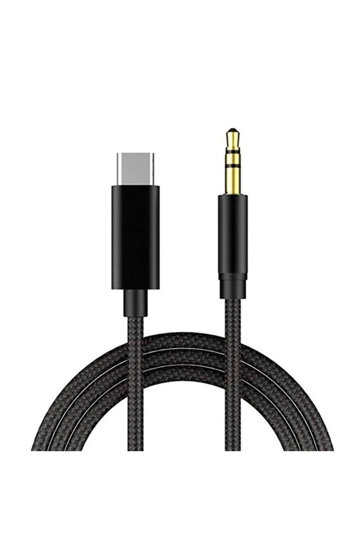 Aux Kablo Dönüştürücü Type-c To 3.5mm Aux Kablo 1 Metre Dac Chip Siyah