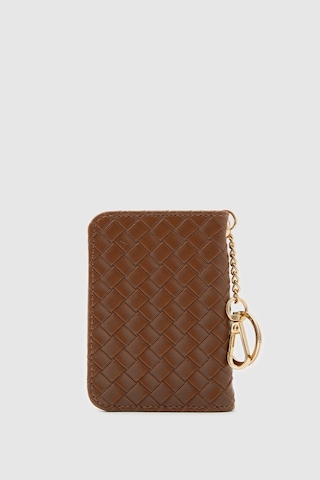 Shule Bags Wowen Örgü Deri Charm Kartlık Taba