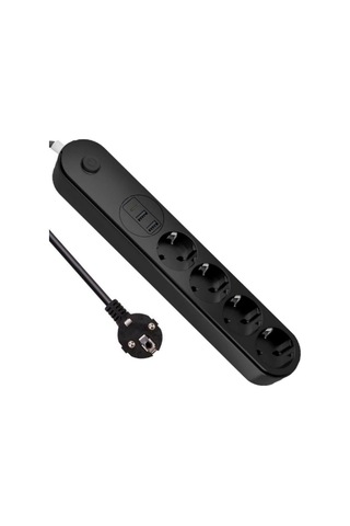 Infomax Termal Akım Korumalı Grup Priz Showmax Sh-4625 , 4 Priz, 2 Usb A Ve 1 Type-c Çıkışlı 3.1a , 2 Metre Kab