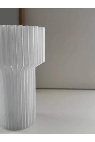 Gees Global 3d Baskı Modern Dekoratif Çiçek Vazosu - Minimal Silindir Tasarımlı Masaüstü Vazo, Ev Ve Ofis Dekoru-şeffaf Gbzs Şeffaf