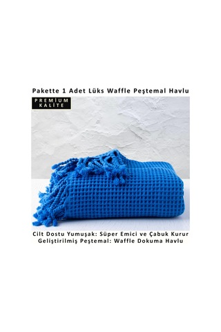 Püskül Lüks Waffle Plaj Havlusu Peştemal, 100% Pamuk Yumuşak Süper Emici İnce Hafif Kompakt Waffle Dokuma Plaj Ha 0 - 1 Yaş
