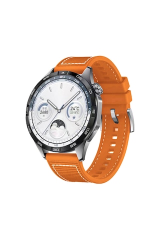 Huawei Honor Magic 2 Uyumlu 46mm Haylou Solar Ls05 Kordon Lansman Kumaş Dikişli Silikon 102