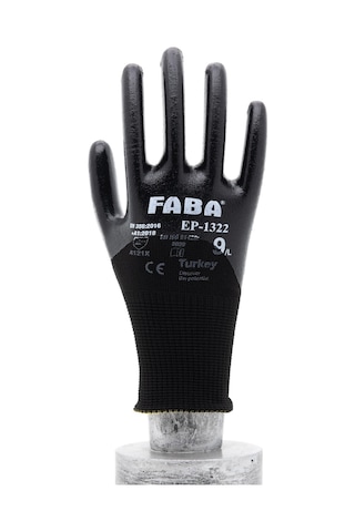Faba Ep-1322 Siyah Nitril Polyester Eldiven-xl