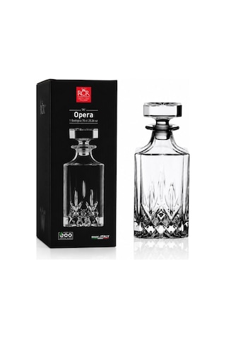 Perlotus Opera Luxion Kristal Viski Karafı 750 Ml Kapaklı İtalyan Tasarım Dekanter Şişe