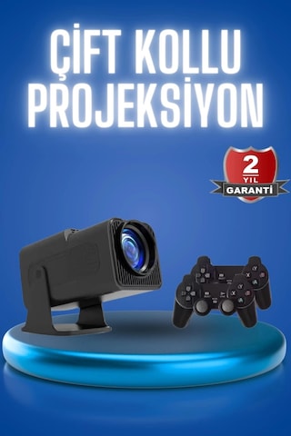 Android Projeksiyon Siyah Taşınabilir Sinema Projektörü 4k 1080p Ev Sineması Bluetooth 65748589