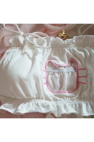 Kedi Kız Cosplay Sütyen Ve Külot Seti Kadınlar İçin Seksi İç Çok Renkli