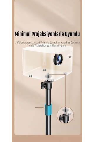 Gölge Stor Projeksiyon Cihazı Standı Ayaklı Projeksiyon Vidalı-gimbal Model Ayarlanabilir Yükseklik Tripod