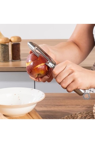 Paslanmaz Çelik Sebze Ve Meyve Soyucu, Çift Yönlü Süper Keskin Bıçaklı, Ergonomik Ve Kaymaz Saplı Profesyonel S Diğer