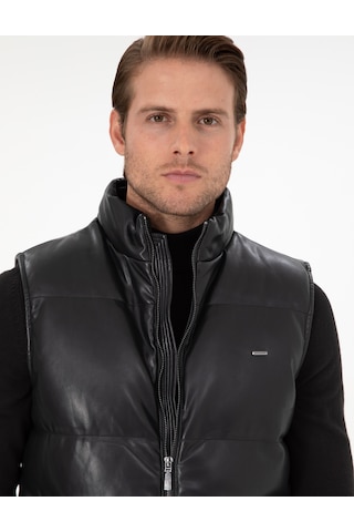 Pierre Cardin Siyah Suni Deri Yelek 50300553-001