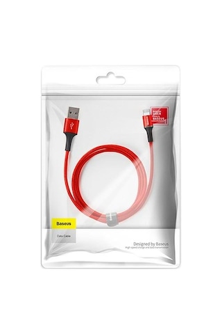 Baseus CALGH-C09 Halo 1.5A Lightning 2 Metre Şarj Kablosu Kırmızı