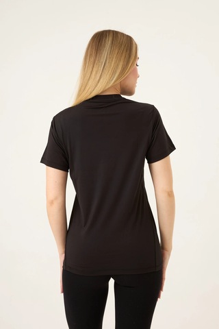 Zoor Kadın Kısa Kol Compression Fitness Gym Spor Body Tshirt Siyah