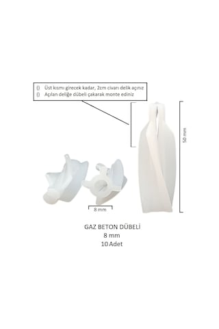 Gaz Beton Ytong Dübeli 8 Mm 10 Adet