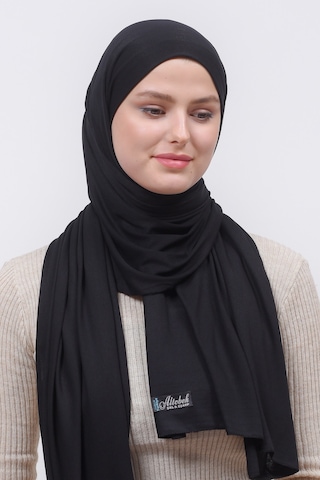 Altobeh Tesettür Kadın Düz Renk Penye Şal Hijab - Siyah