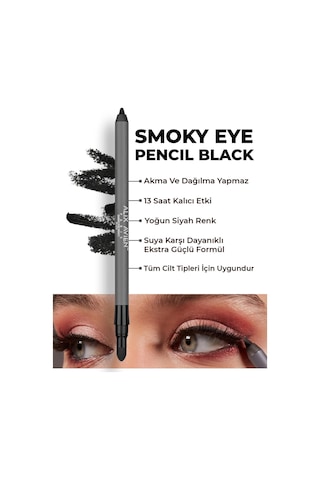 Alix Avien Uzun Süre Kalıcı Suya Dayanıklı Bulaşmayan Siyah Göz Kalemi Smoky Eye Pencil Pencil Black