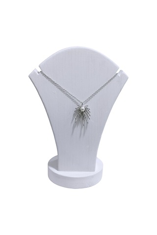 Kadın İncili Taşlı Gümüş Renk Çelik Kolye Çelik